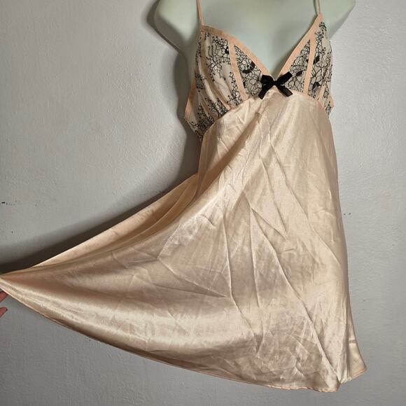 Oscar De La Renta Pink Label Delicate Touch Babydoll Slip Dress Size L Coquette - Picture 3 of 15